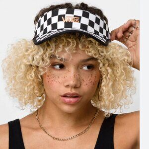 VANS VANS TURVY PRINTED VISOR HAT - CHECKERBOARD